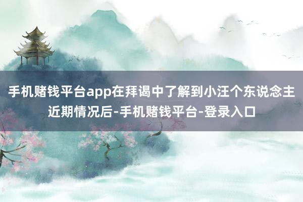 手机赌钱平台app在拜谒中了解到小汪个东说念主近期情况后-手机赌钱平台-登录入口